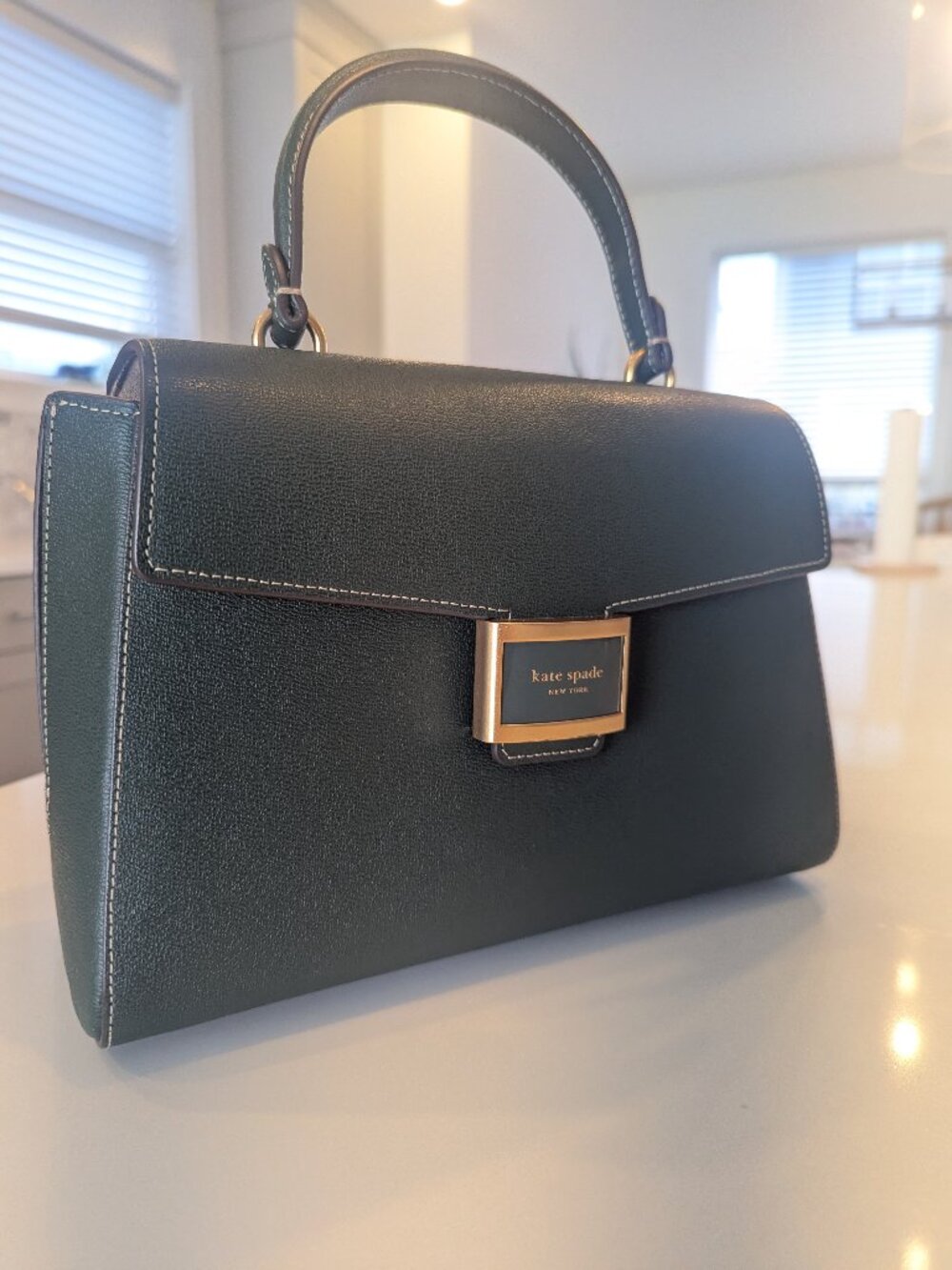 Kate Spade Katy Small Top Handle Bag- Dark Green